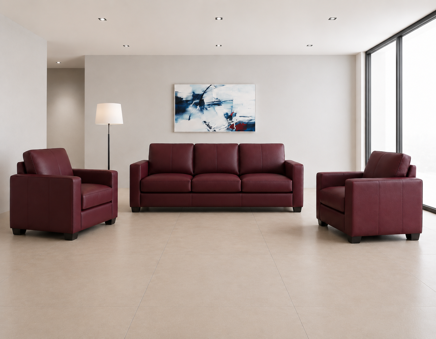 Premium 3+1+1 Leather Sofa